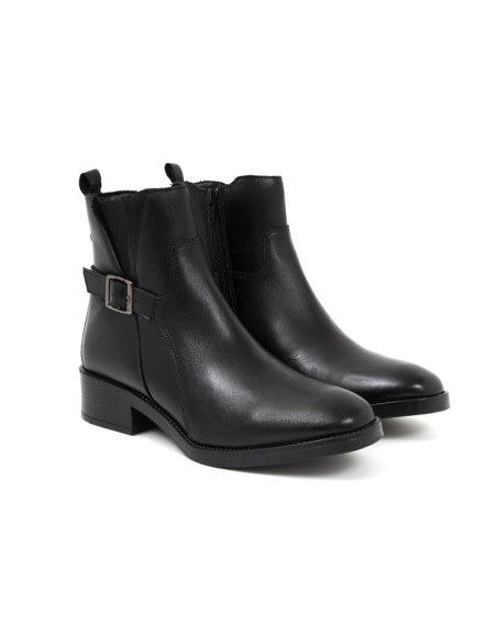 bottines femme de peau le noir W-ECHAN-BLACK