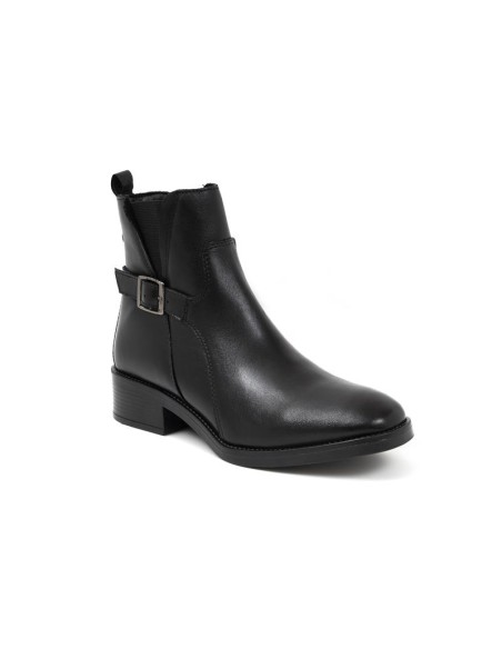 bottines femme de peau le noir W-ECHAN-BLACK