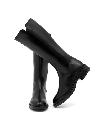 Black leather Women's high boots