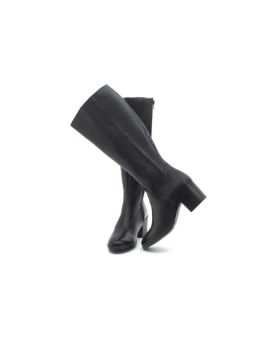Black leather Women's high boots