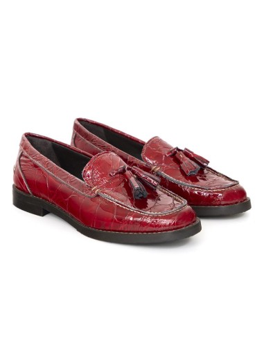 femmes mocassins de peau rouge W-FLORIS-RED
