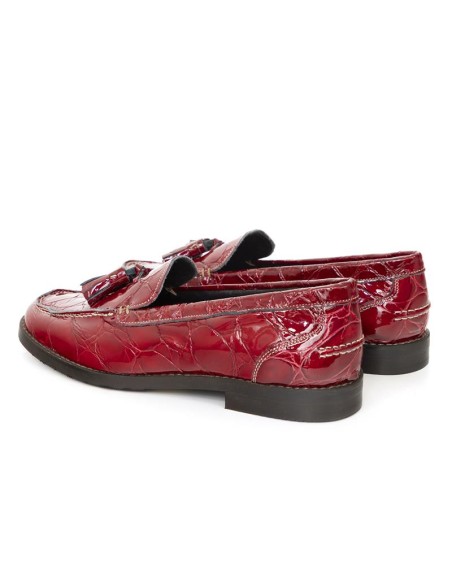 femmes mocassins de peau rouge W-FLORIS-RED