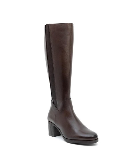 Botas de mujer de piel liso color marrón