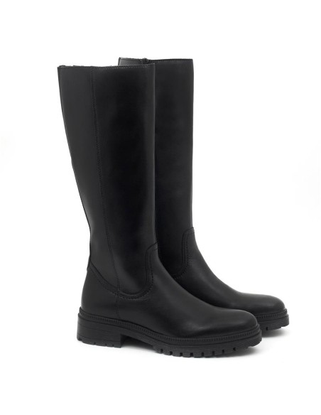 Black leather Women's high boots