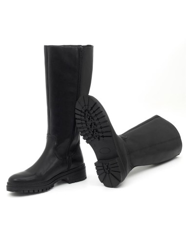 Black leather Women's high boots