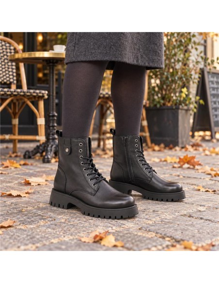 Black leather Women's high boots