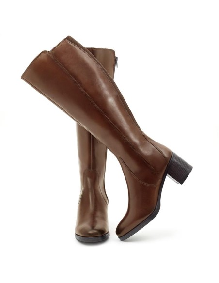 Light Brown leather Women's high boots