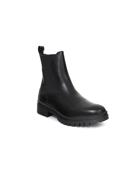 Black leather women's boots