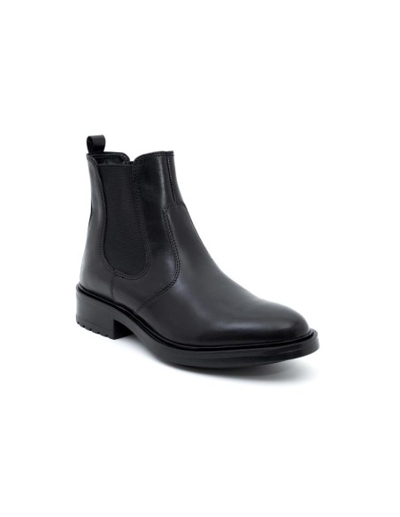 Botines de mujer de piel acabado a mano color negro