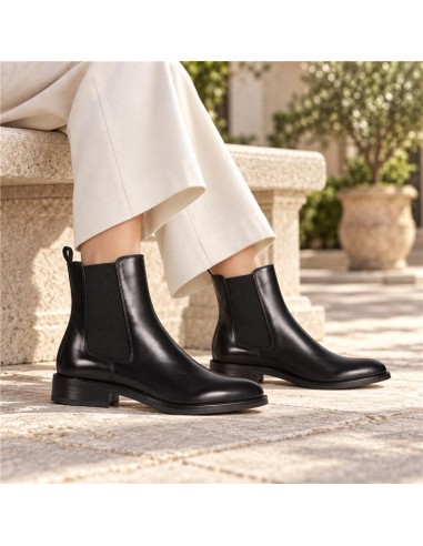Black leather chelsea boots
