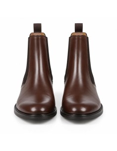 Botines Chelsea de piel con hebilla color marrón 2