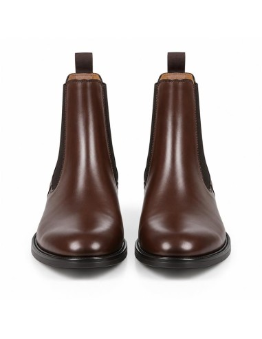 bottines chelsea de peau marron W-MALERO-BROWN