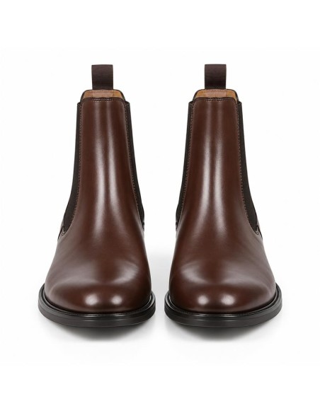 bottines chelsea de peau marron W-MALERO-BROWN