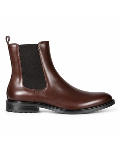 bottines chelsea de peau marron W-MALERO-BROWN