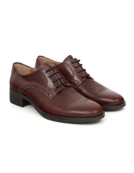 Zapato de Vestir de piel brogado color burdeos