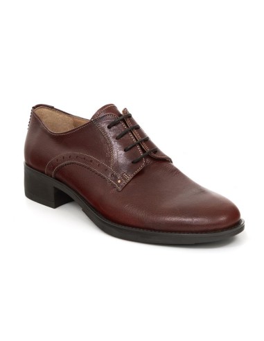 Zapato de Vestir de piel brogado color burdeos