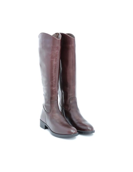 Brown leather Women's high boots