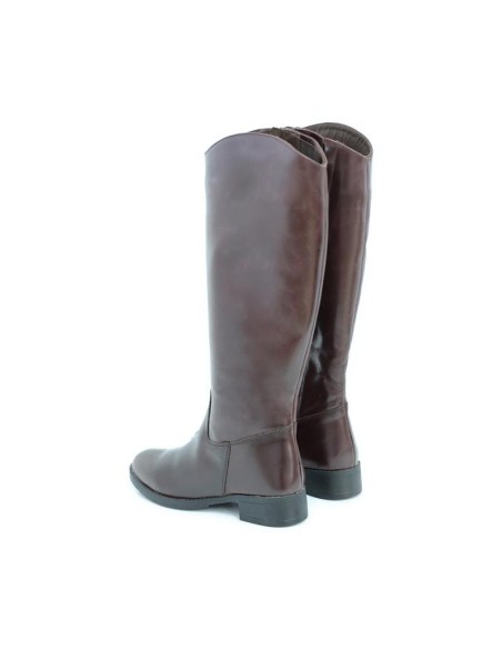 bottes femme de peau marron W-MATEY-MARRON