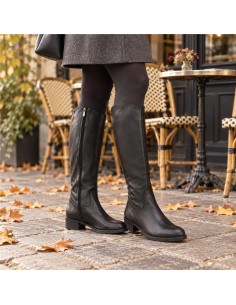bottes femme de peau le noir W-MATEY-NEGRO