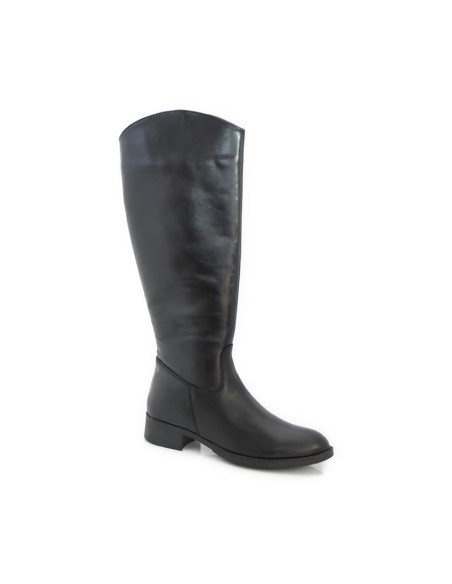 Botas de mujer de piel acabado a mano color negro