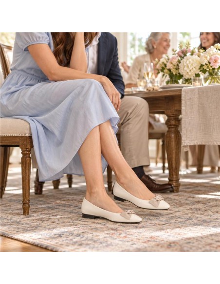 Zapato de Vestir de piel liso color beige