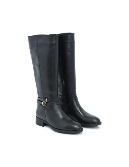 Black leather Women's high boots