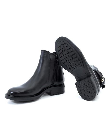 bottines femme de peau le noir W-MENVER-BLACK