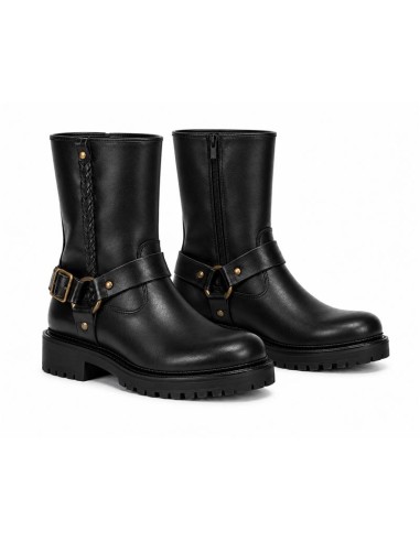 Black leather women's boots