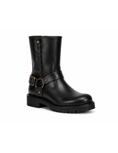 Black leather women's boots