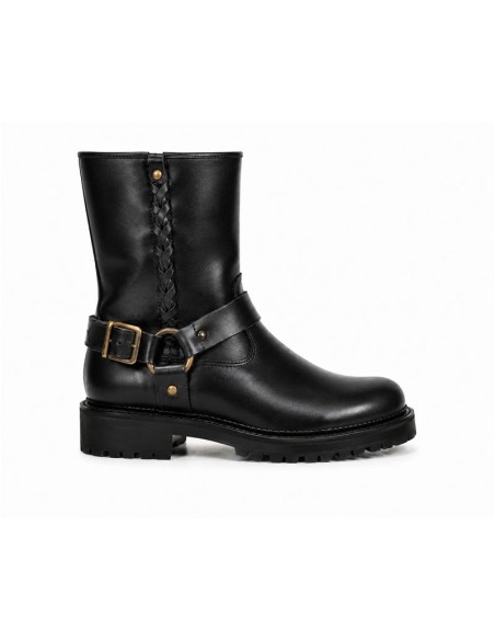 Black leather women's boots