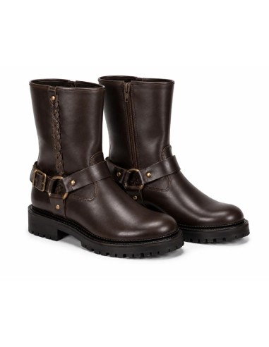 bottines femme de peau marron W-MERATI-BROWN