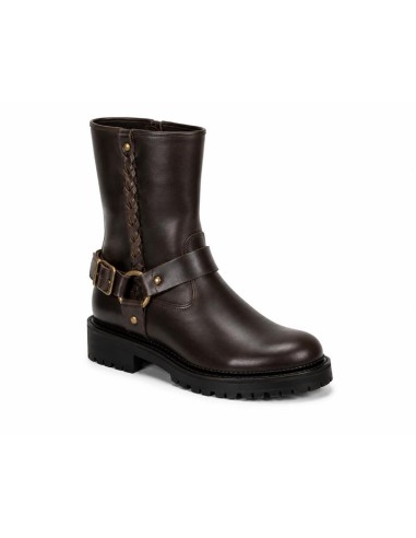 Brown leather women's boots