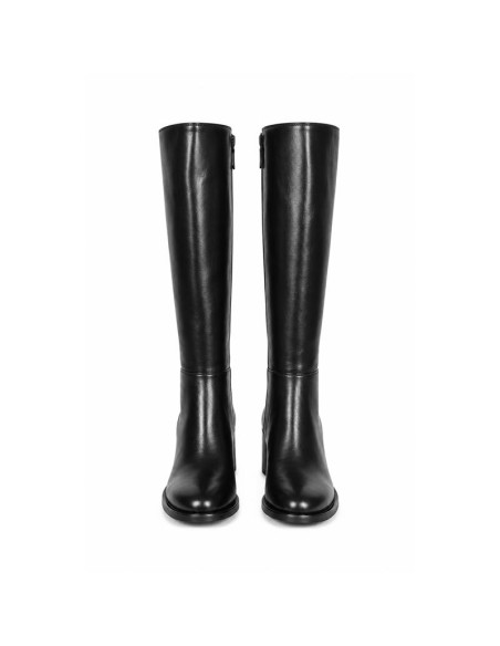 Black leather Women's high boots
