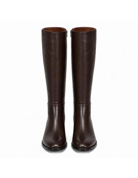 Botas de mujer de piel con hebilla color marrón
