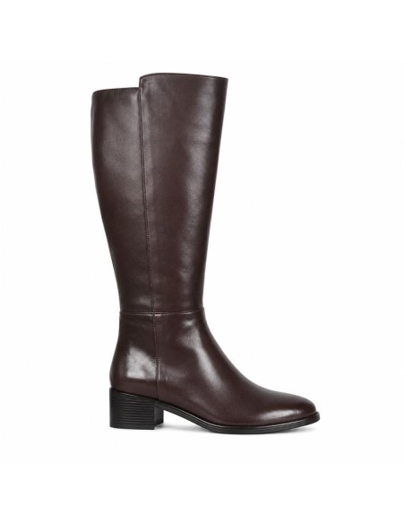 Botas de mujer de piel con hebilla color marrón