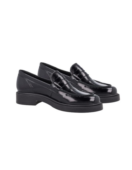 Mocasines de mujer de piel con antifaz color negro