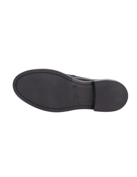 Mocasines de mujer de piel con antifaz color negro