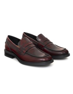 Mocasines de mujer de piel con antifaz color burdeos 2