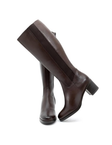 bottes femme de peau marron W-NADMEN-CAFE