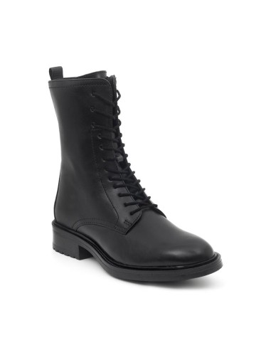 Botines de mujer de piel acabado a mano color negro
