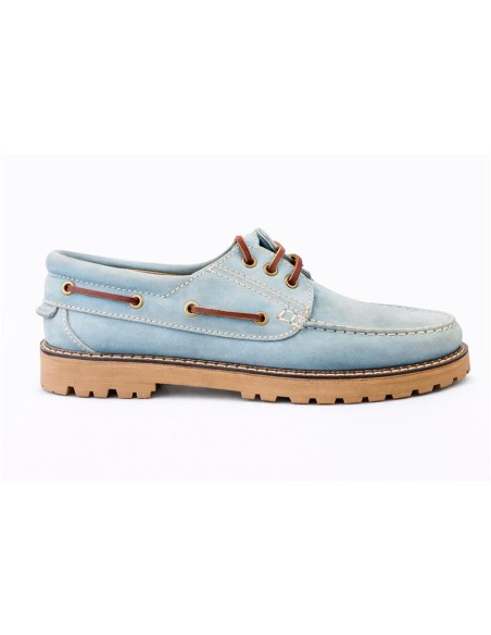 Blue suede Womens boat shoes
