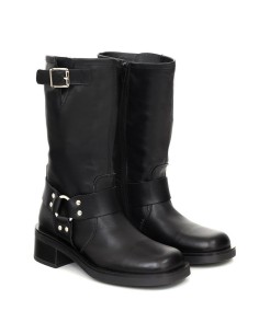 bottes femme de peau le noir W-NAPOLE-BLACK 2