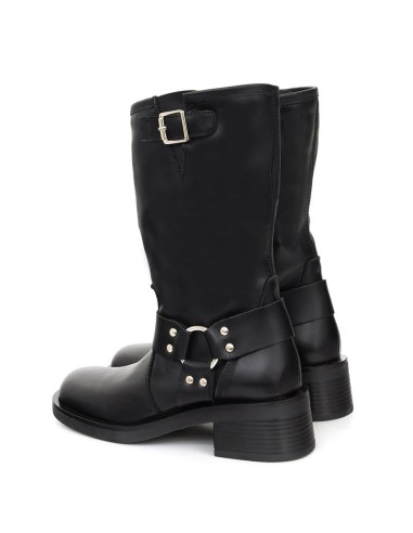 bottes femme de peau le noir W-NAPOLE-BLACK