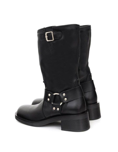 bottes femme de peau le noir W-NAPOLE-BLACK