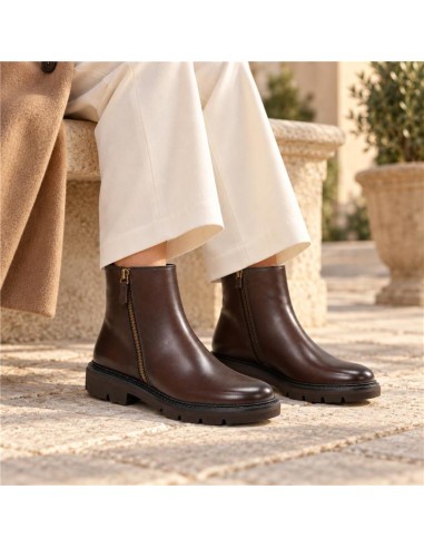 Brown leather women's boot