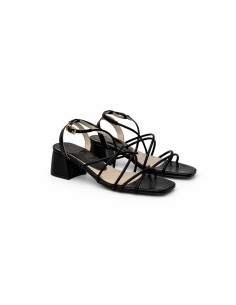 Zapato de Vestir de piel con tiras color negro 2