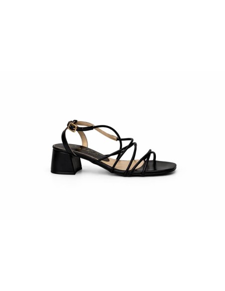 Zapato de Vestir de piel con tiras color negro