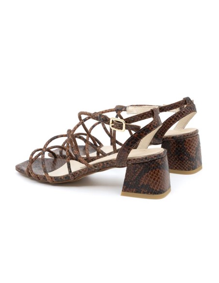 Zapato de Vestir de piel con tiras color marrón