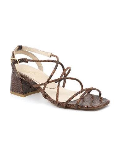 Zapato de Vestir de piel con tiras color marrón