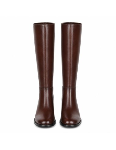 Botas de mujer de piel con hebilla color marrón